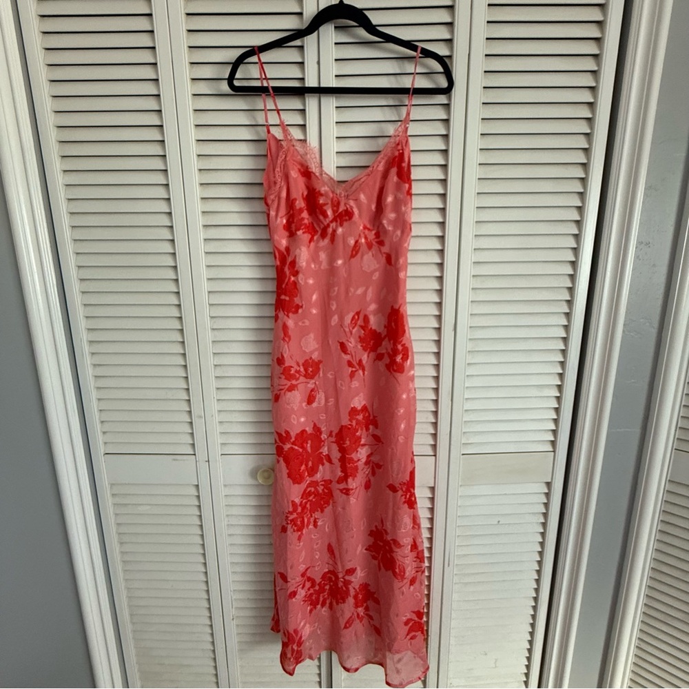 Lulu's Red Floral Lace Chemise